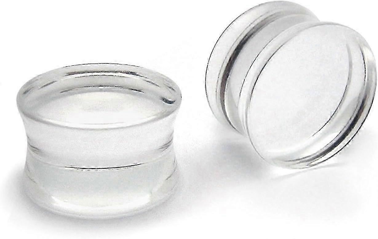 UV Acrylic Ultra Clear Double Flared Saddle Plugs, Sold as a Pair