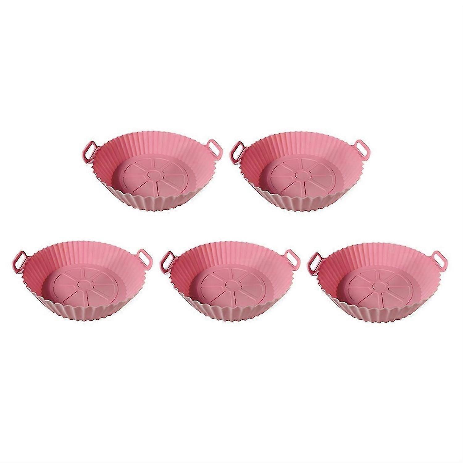 Air Frying Pan Silicone Basket for Pizza Fried Chicken Air Fryer Reusable Air Frying Pan Pad Light Pink