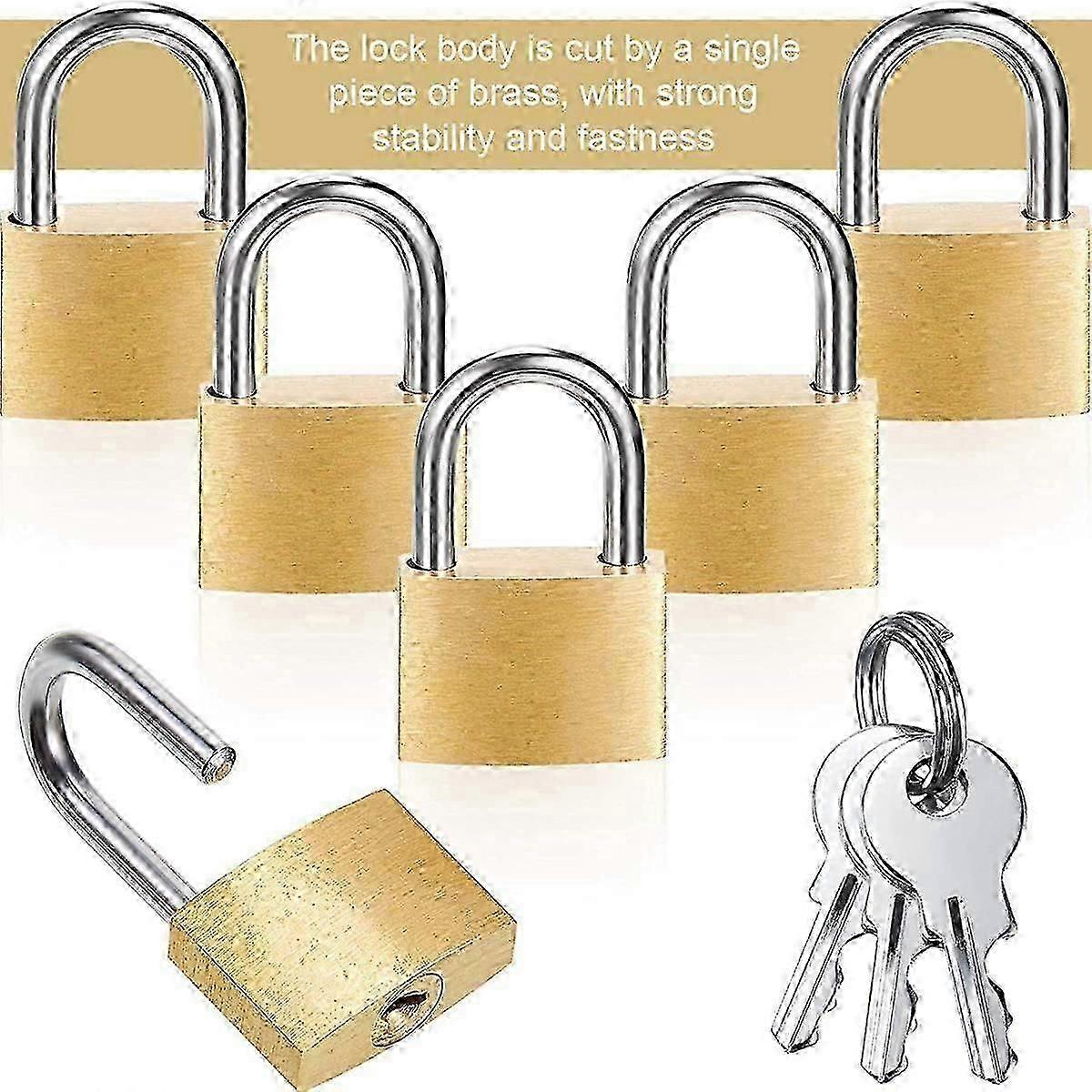 12 Pack Mini Padlock Small Padlock Solid Brass Locks with 3 Key compatible with Luggage Lock,Backpack,Gym Locke