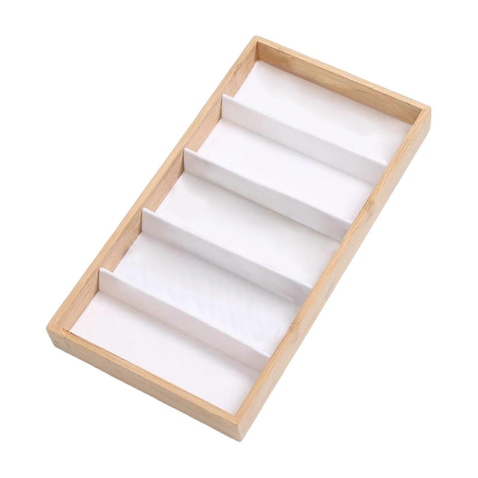 Glasses Display Tray, Eyewear Show Tray Wood Velvet Jewelry Organizer Women Men