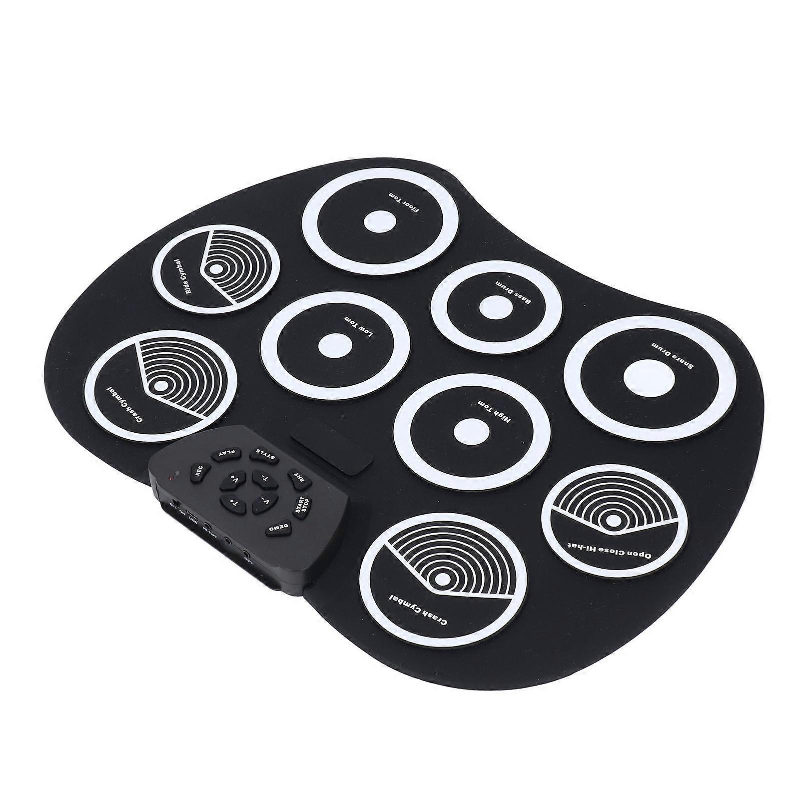Portable Roll Up Electric Drum Set with 9 Silicone Pads & USB Power