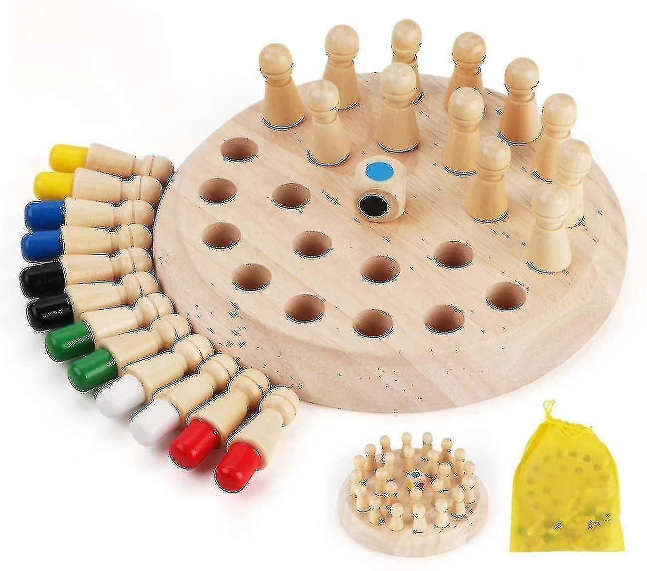 Hockey Toys Hockey Toys Anstore Wooden Memory Chess Color Memory Chess Kids Wooden Memory Match Stick Chess Game-2025