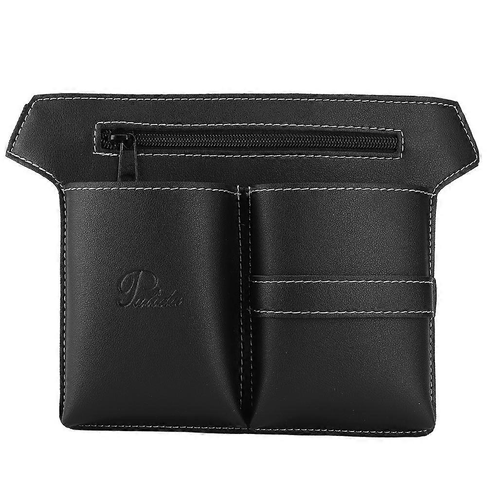Étui de rangement pour ciseaux de coiffeur, pochette en cuir PU (noir)