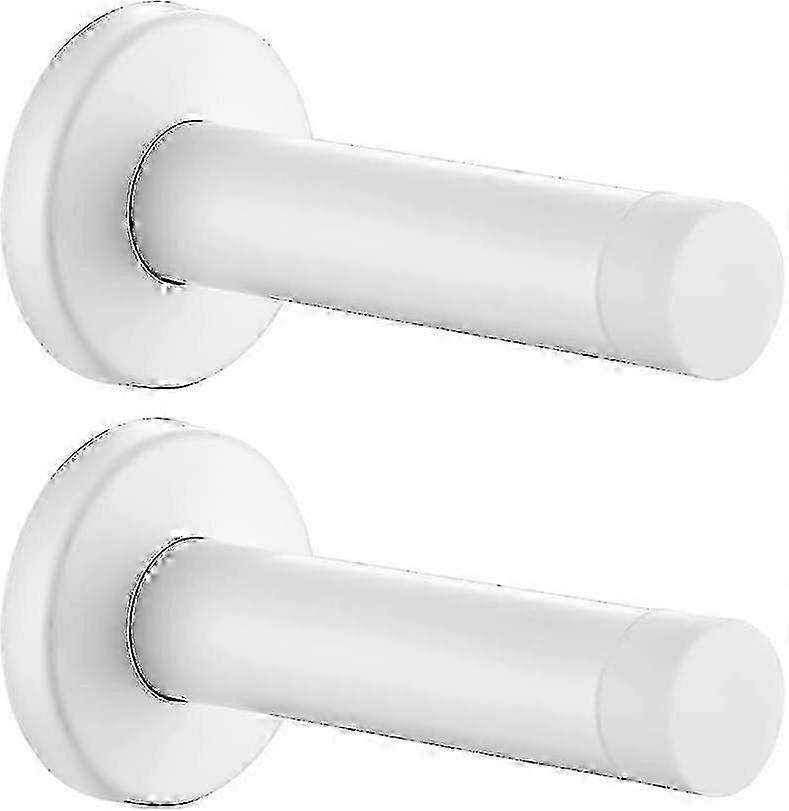 Weißer Türstopper, 2er-Pack Edelstahl 304 verdickter 1mm schalldichter Türstopper-Stoßfänger mit Wandschutz, DSB5-WH-P2