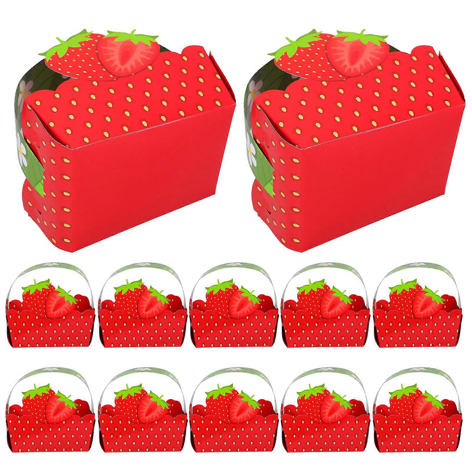 Fruit Snack Boxes for Storage Use Paper Material 20Pcs with Handle