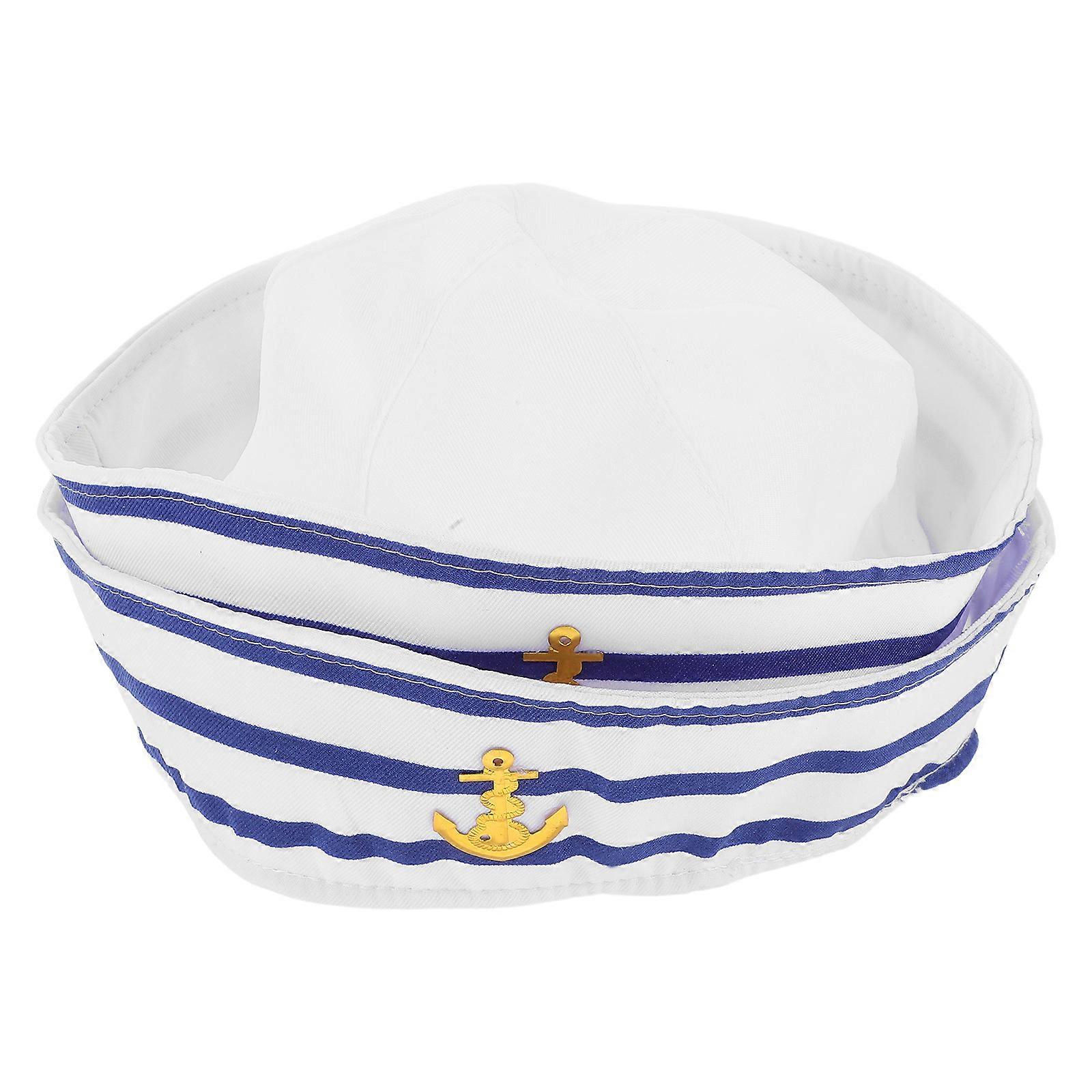 Captain Hat Sailor Hat for Decoration 2Pcs Polyester Material Cosplay Accessory