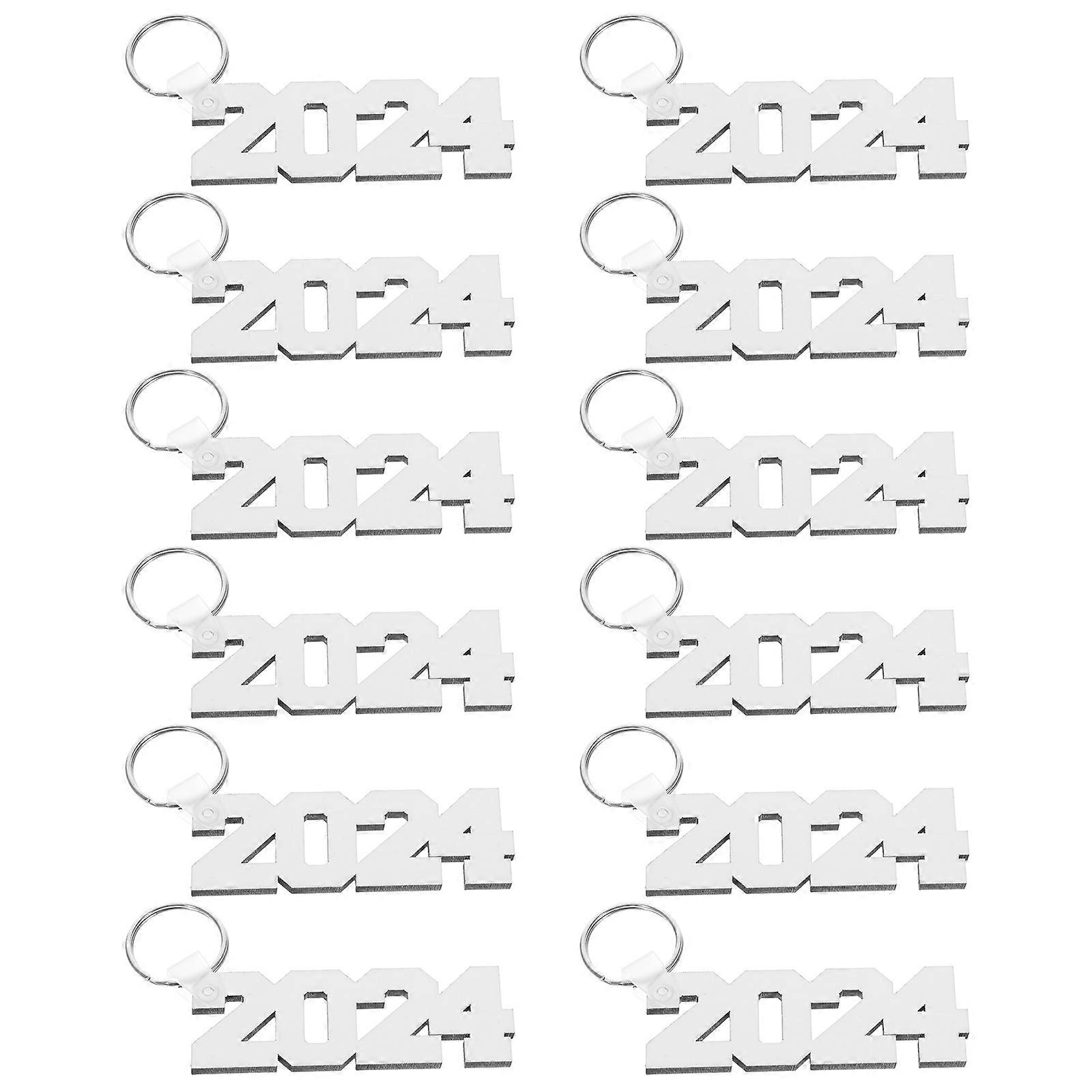 Multi-Function Sublimation Blank Key Chains for Decoration 12Pcs White Mdf