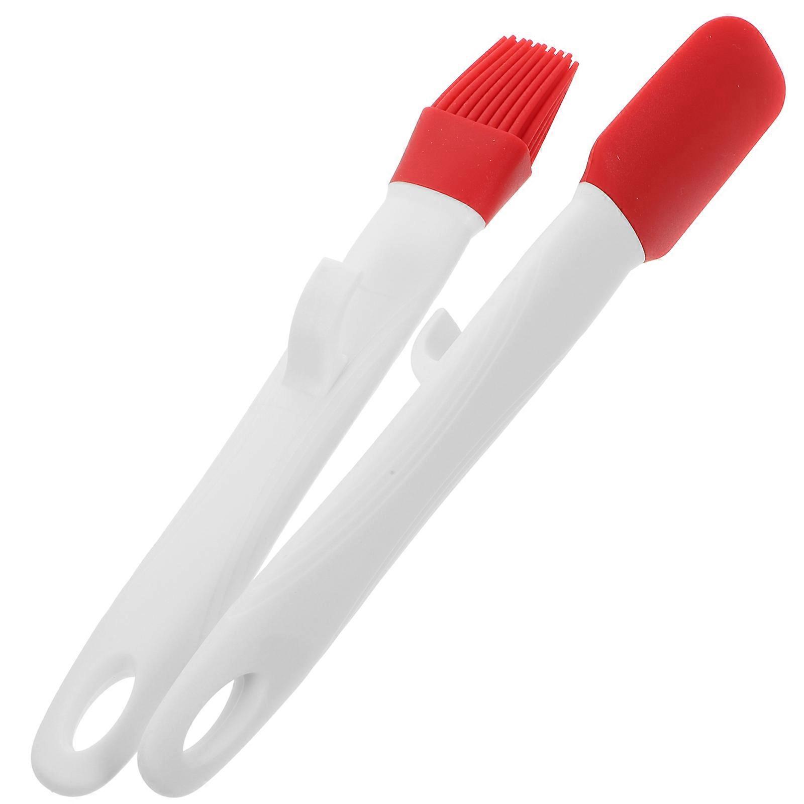 Red Silicone Spatula and Oil Brush Kit for Baking 1Set Flexible Tools