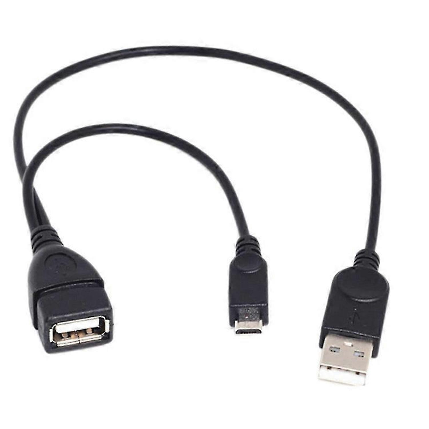 1 Micro-USB to USB Female OTG Adapter Cable with USB Power Interface Suitable for Electronic Devices