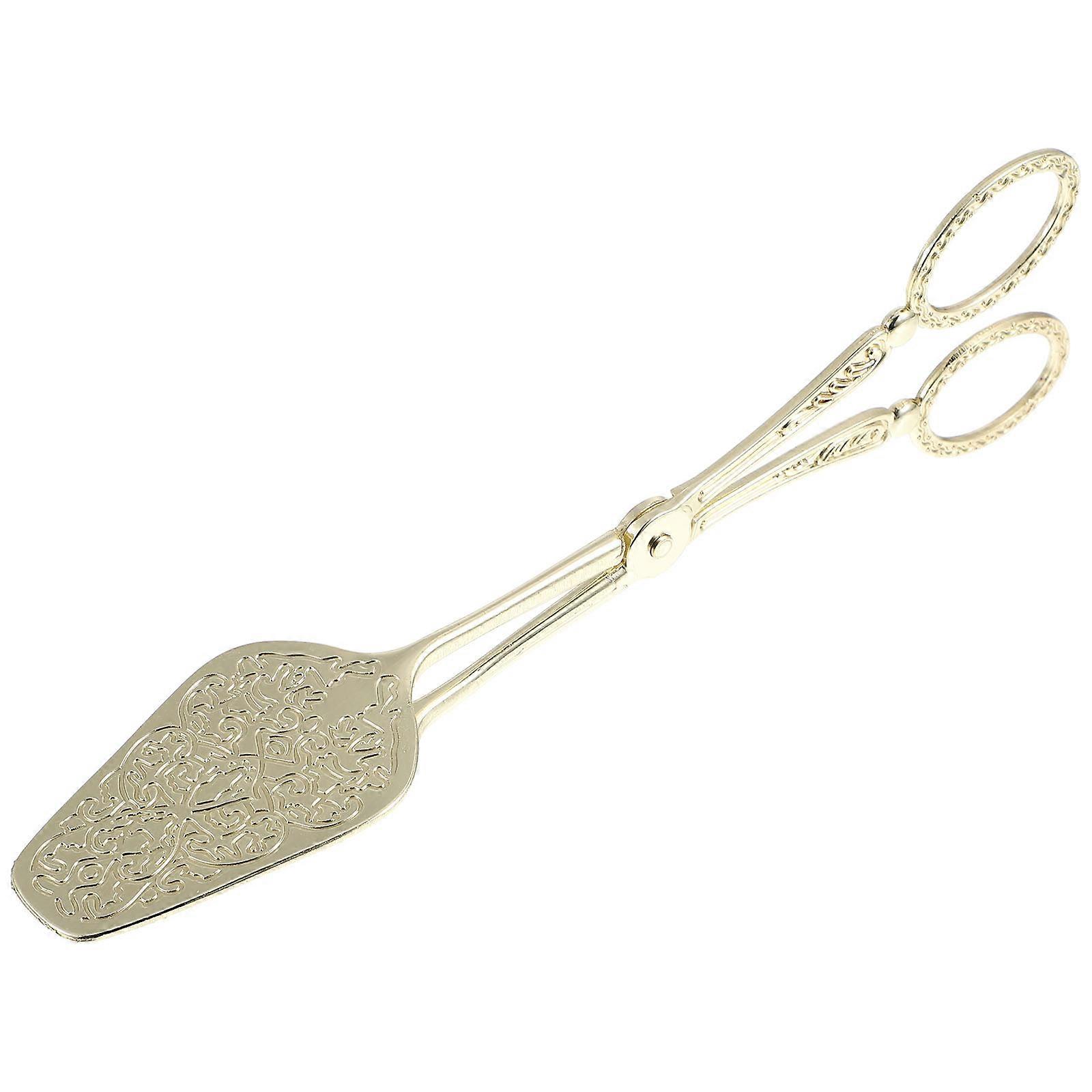 Bread Tong Baking Clamp for Kitchen Tool Outdoor Activity Tool Zinc Alloy Golden Anti-Slip 1Pcs