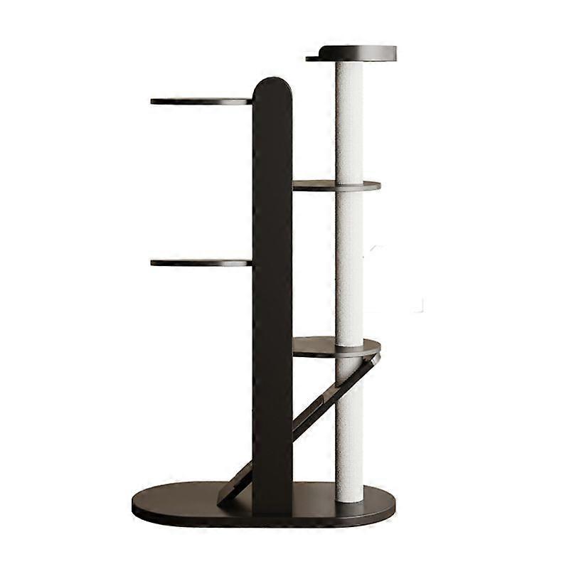 Wooden Cat Tree With Condo Scratching Post Perch For Small Spaces Indoor Cats Furniture
