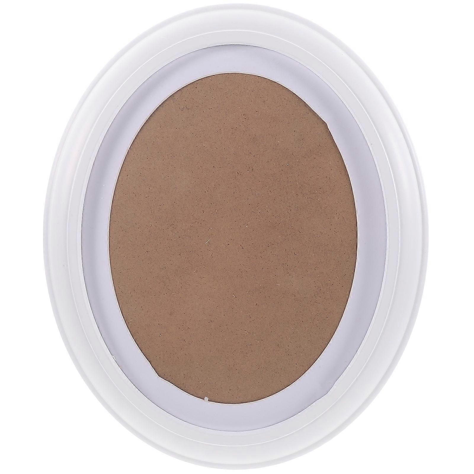 10 polegadas clássico oval de madeira quadro decoração pendurada parede - enviar unha sem costura e s prego (branco)