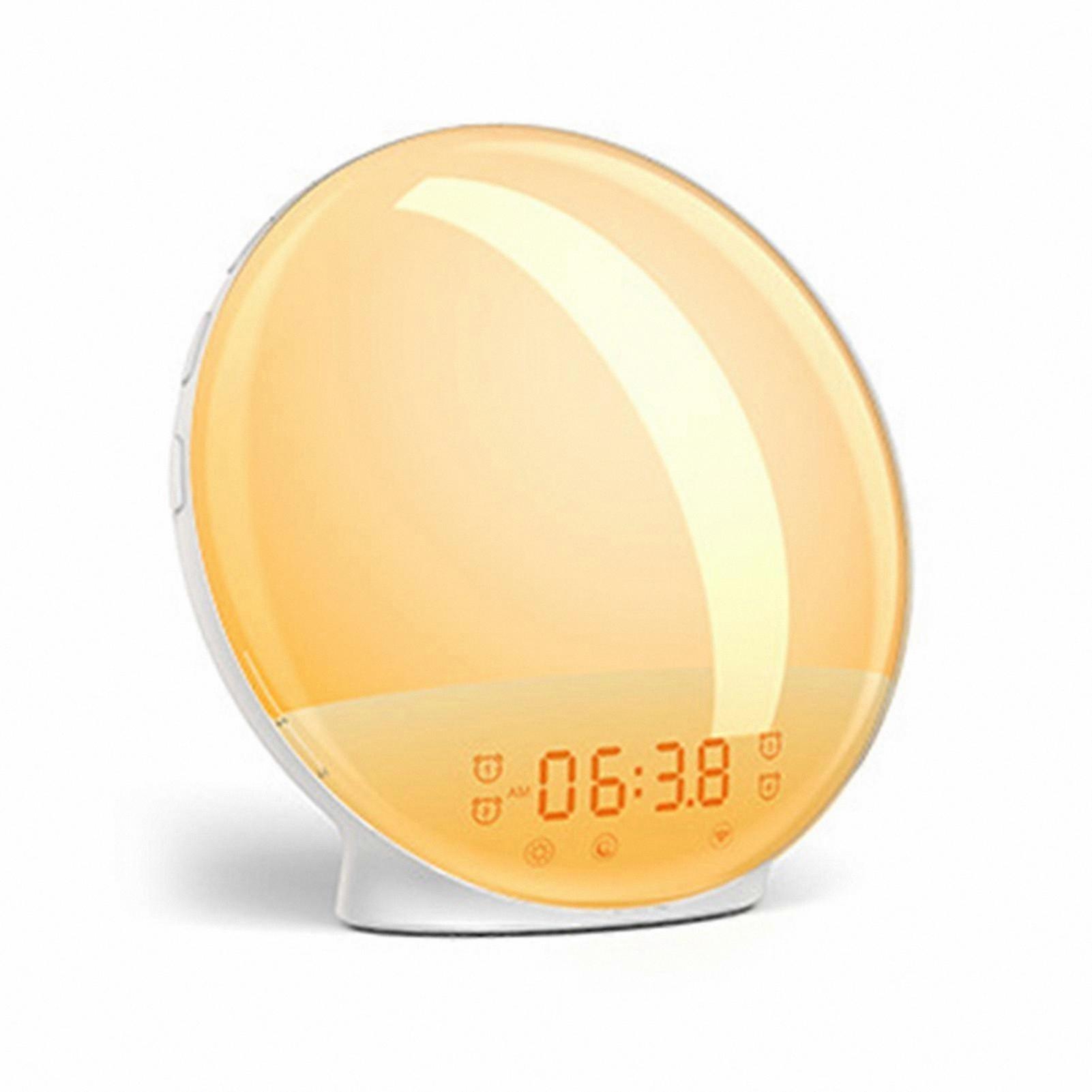 Sunrise Simulation Alarm Clock with Dimmable Display and Colorful Lights Full Screen Radio Functionality