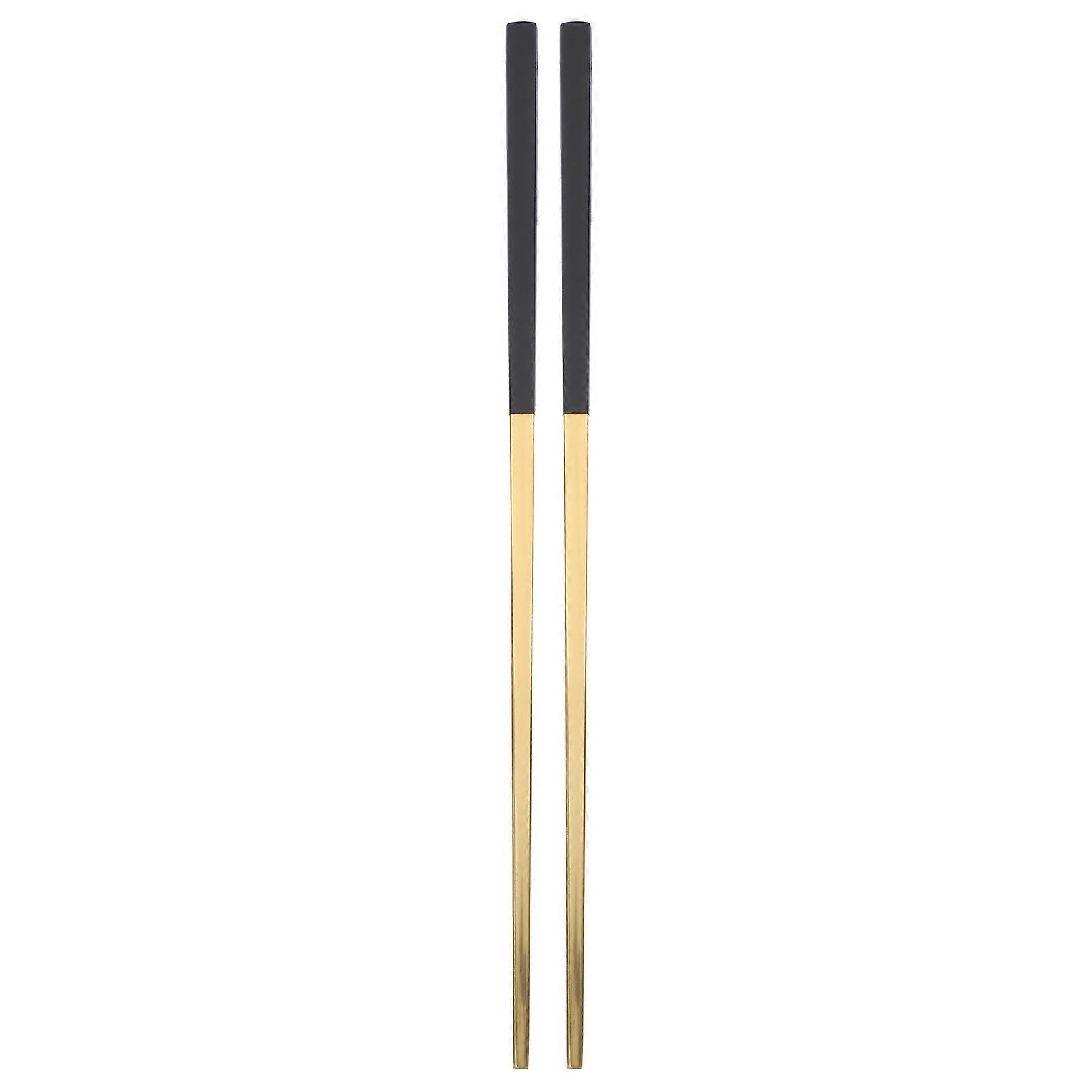 Anti-Slip Chopsticks Stainless Steel for Eating Square Cooking Utensils