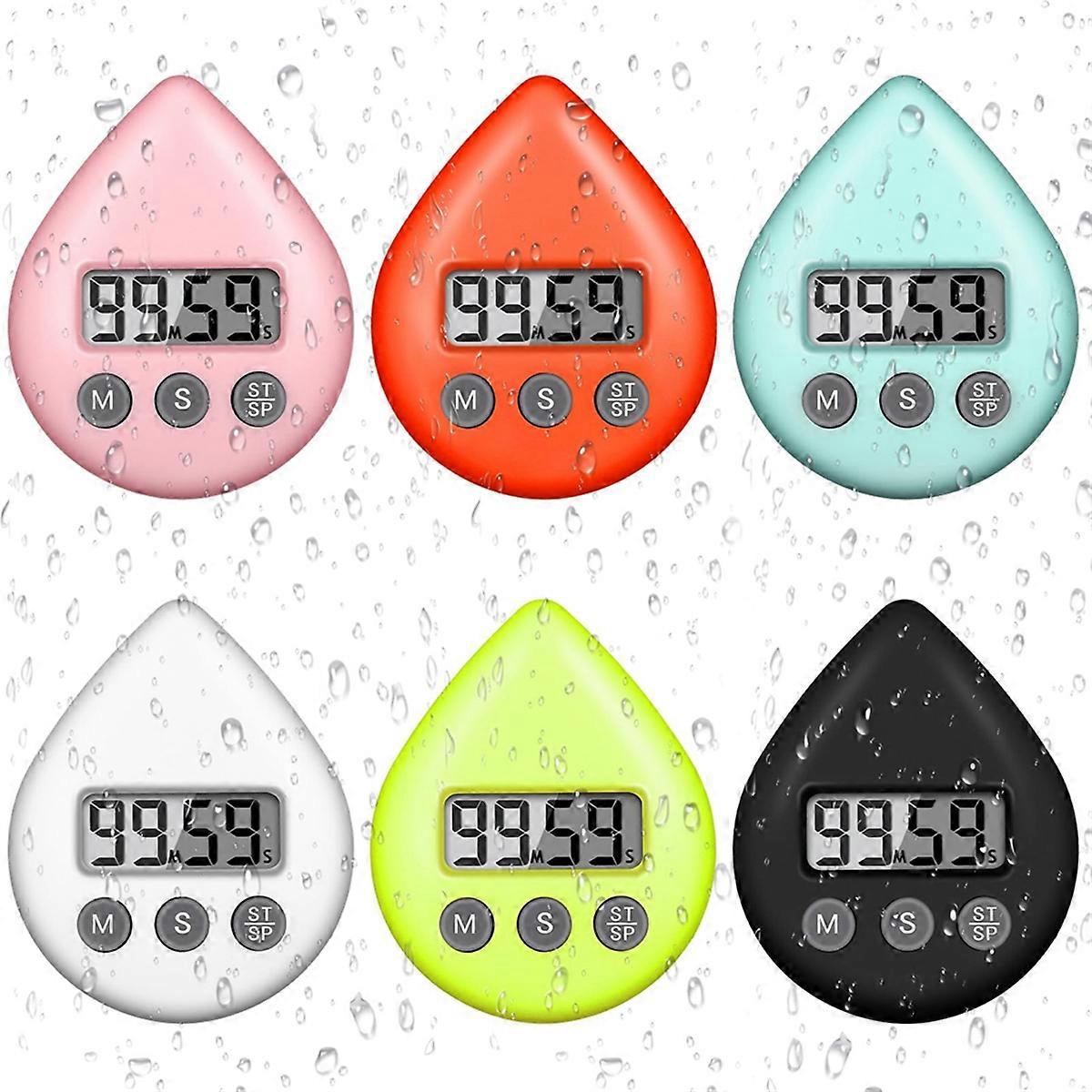 6Pcs Shower Timer for Adults Kids,Digital Waterproof Kitchen Timer