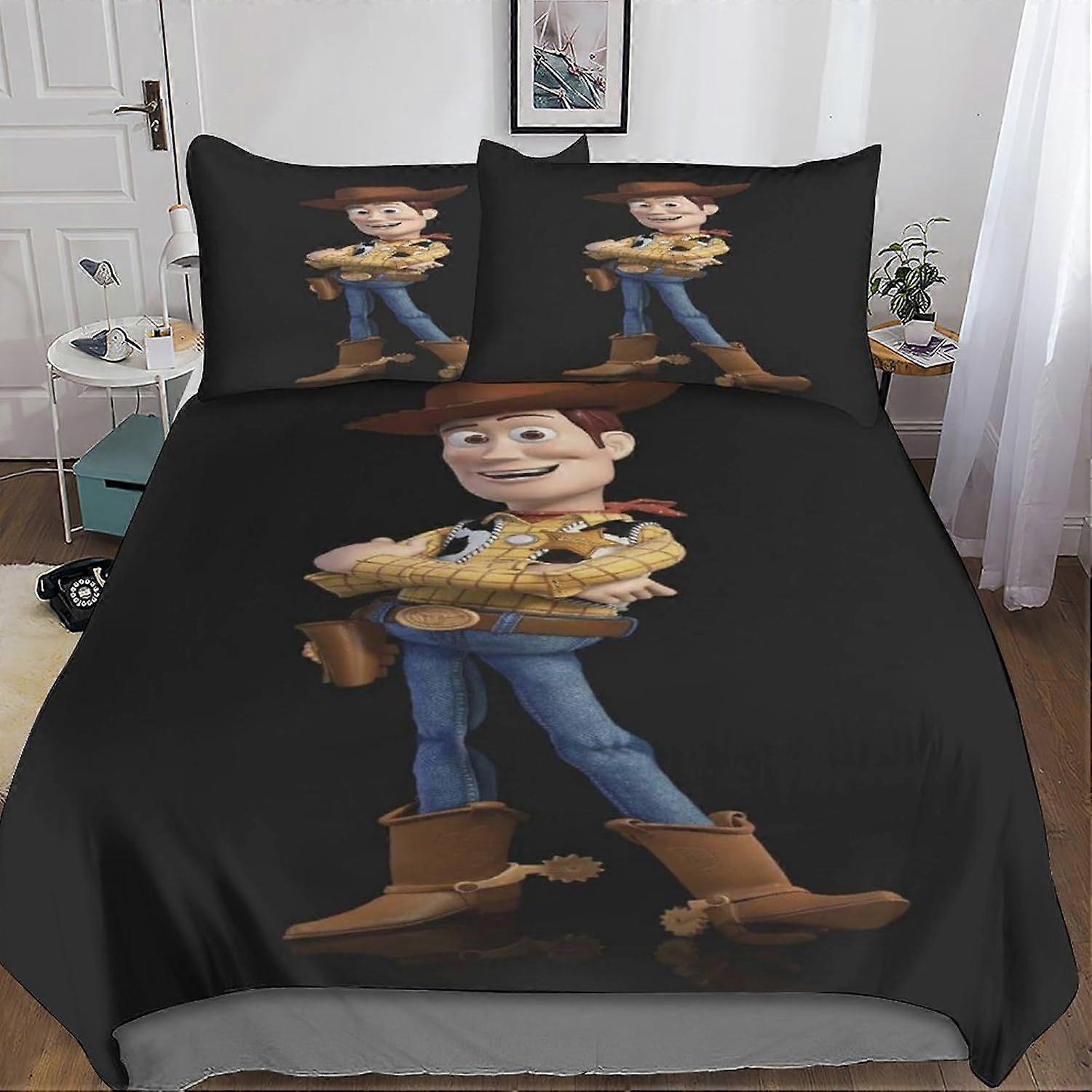 A249 Buzz Lightyear Bedding Set,3D Duvet Cover with Pillowcases,for Soft Microfiber animated character Quilt Cover with Zipper Closure 3 Pieces Set Do