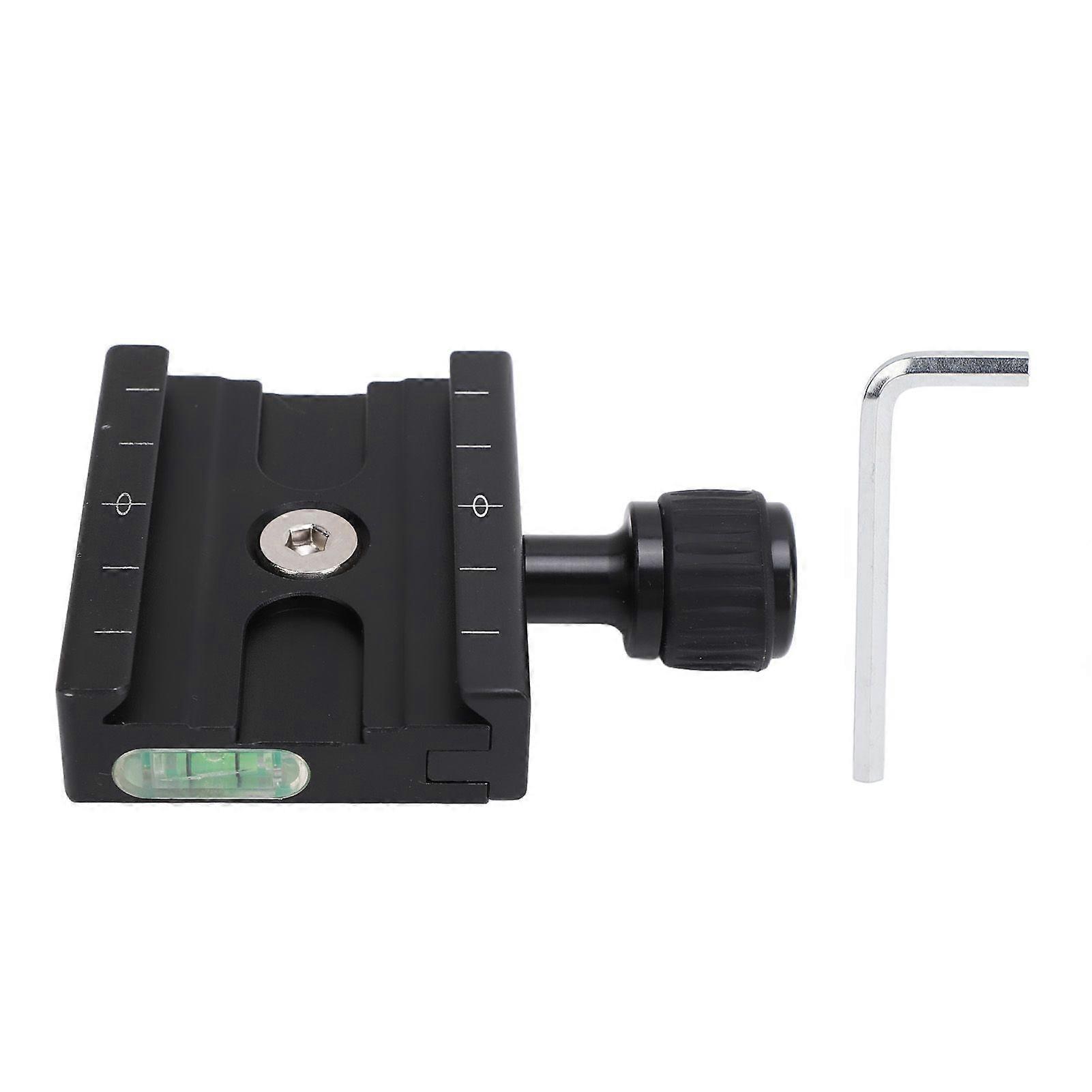 Quick Release Clamp for Arca Style Plate Aluminum Alloy 60mm Camera Tripod Quick Release Plate Clamp with 3 Bubble Levels 3/8 to 1/4 Inch Thread