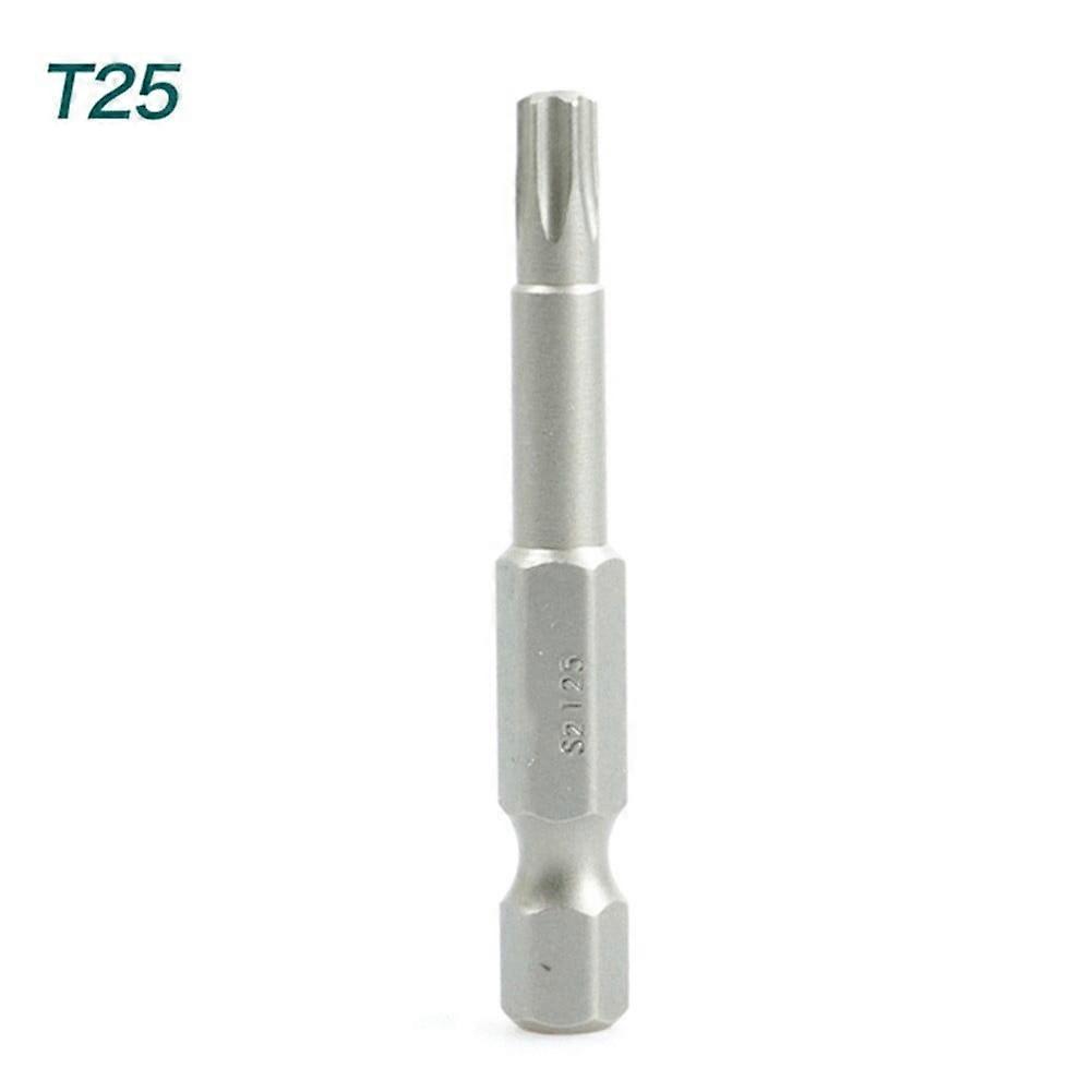 1pc alloy steel 50mm long Torx screwdriver bit 1/4" hexagon handle T5-T40