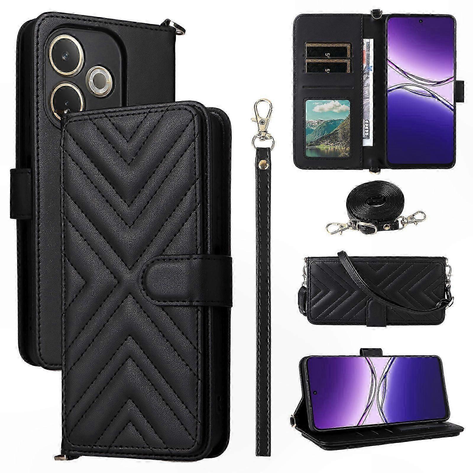 A5 Pro / A5 Pro 5G Leather Wallet Case with Stand, Shoulder & Wrist Strap
