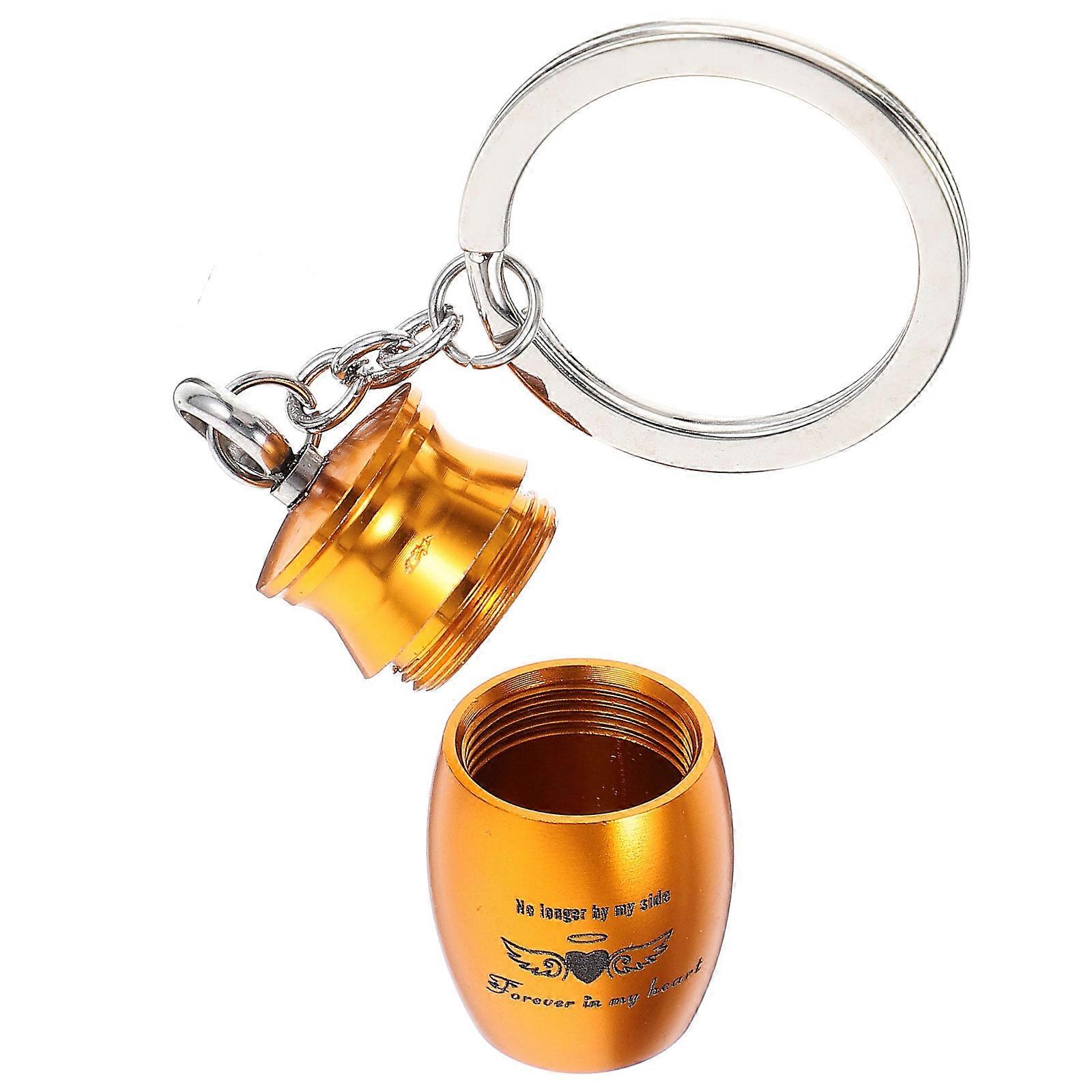 Pet Ash Key Chain Cremation Dog Ash Container Metal 2Pcs Accessory