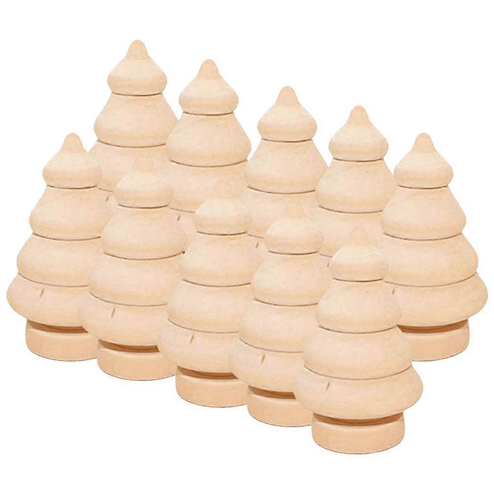 Light Yellow Wooden Christmas Trees for DIY Crafts with 20Pcs