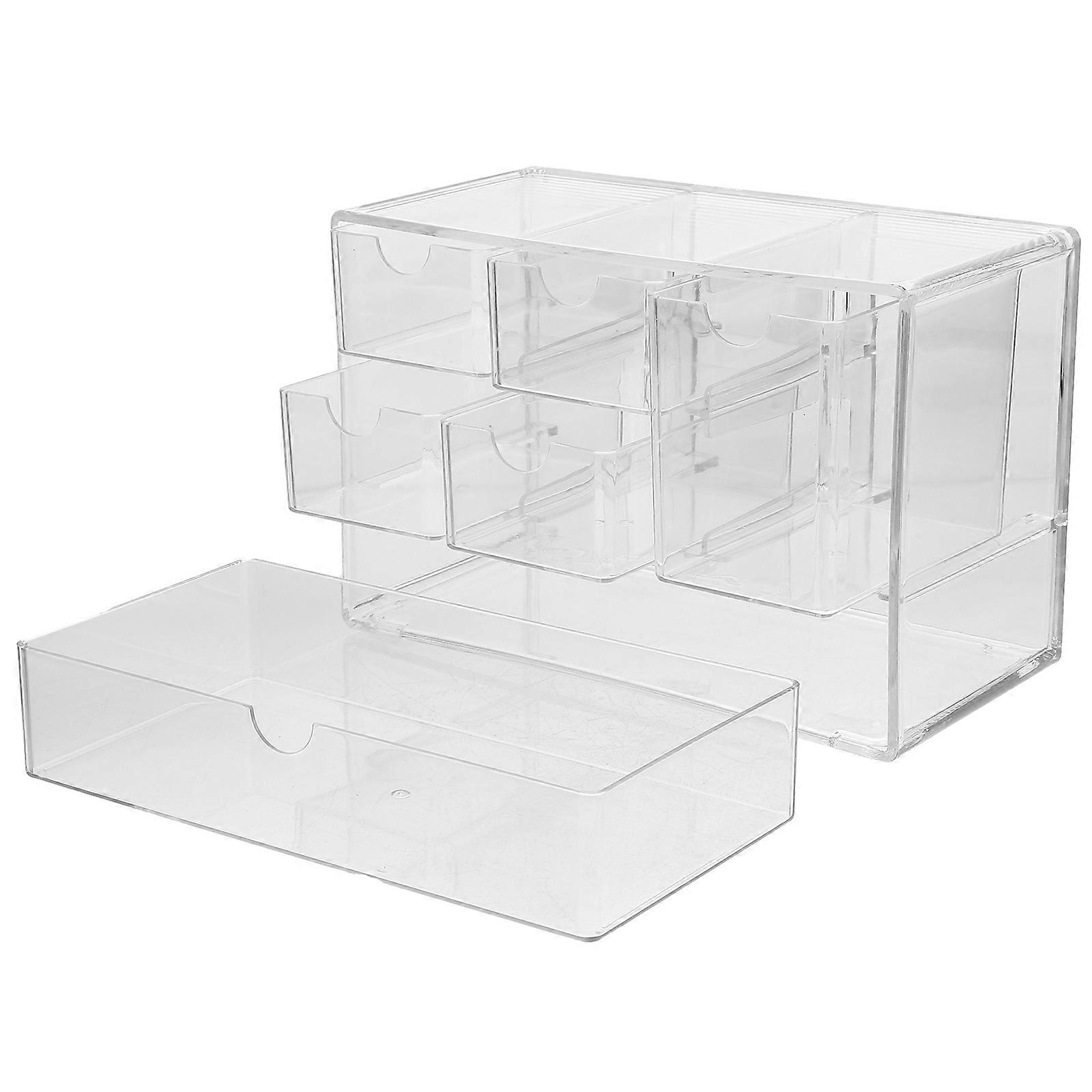 Cosmetic Display Case Makeup Organizer for Desk 3Pcs Clear Storage Drawers