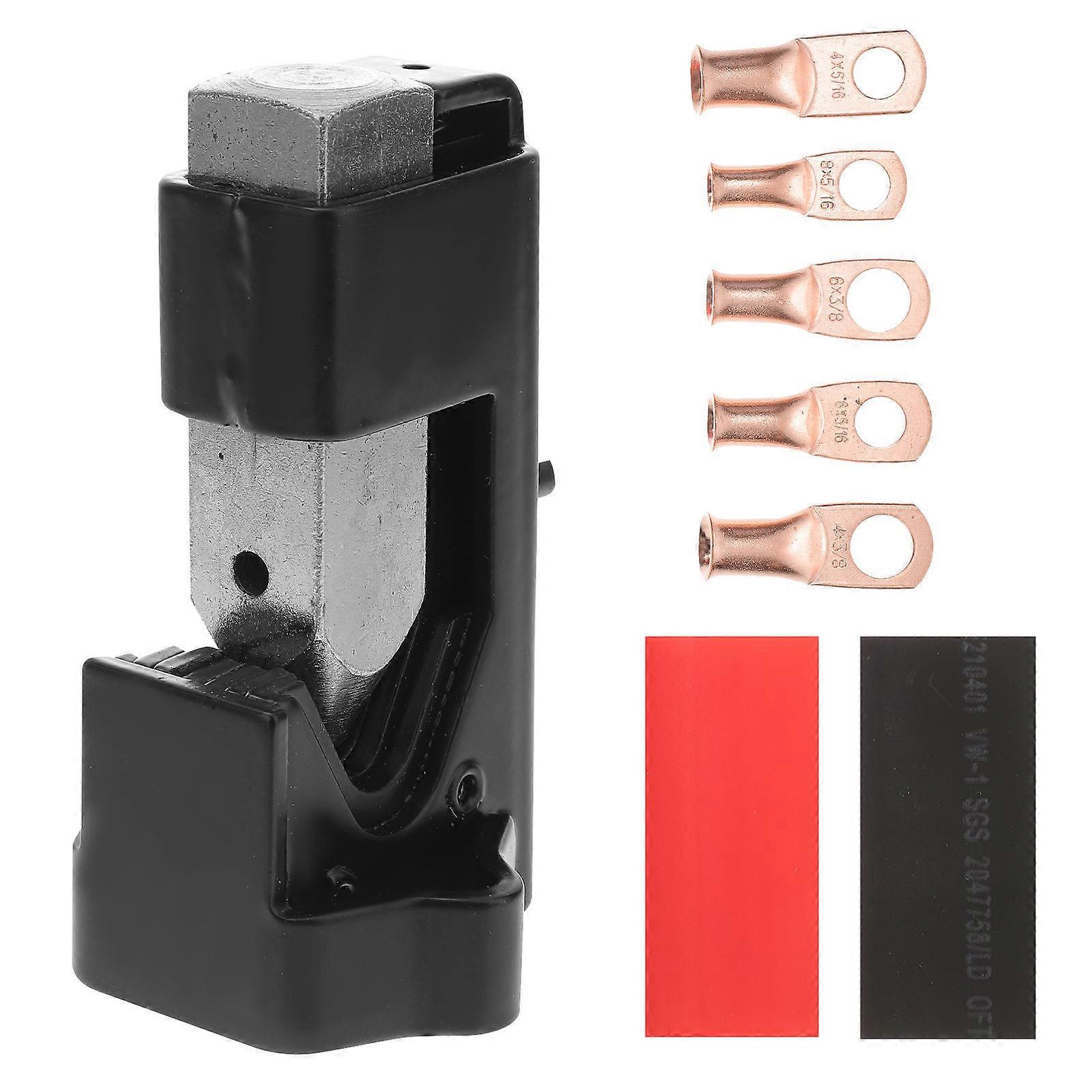 Cable Crimping Set Wire Crimping Pliers Heat Shrink Tubes Kit Marine Projects Durable Black Steel for Diy Projects 1Set