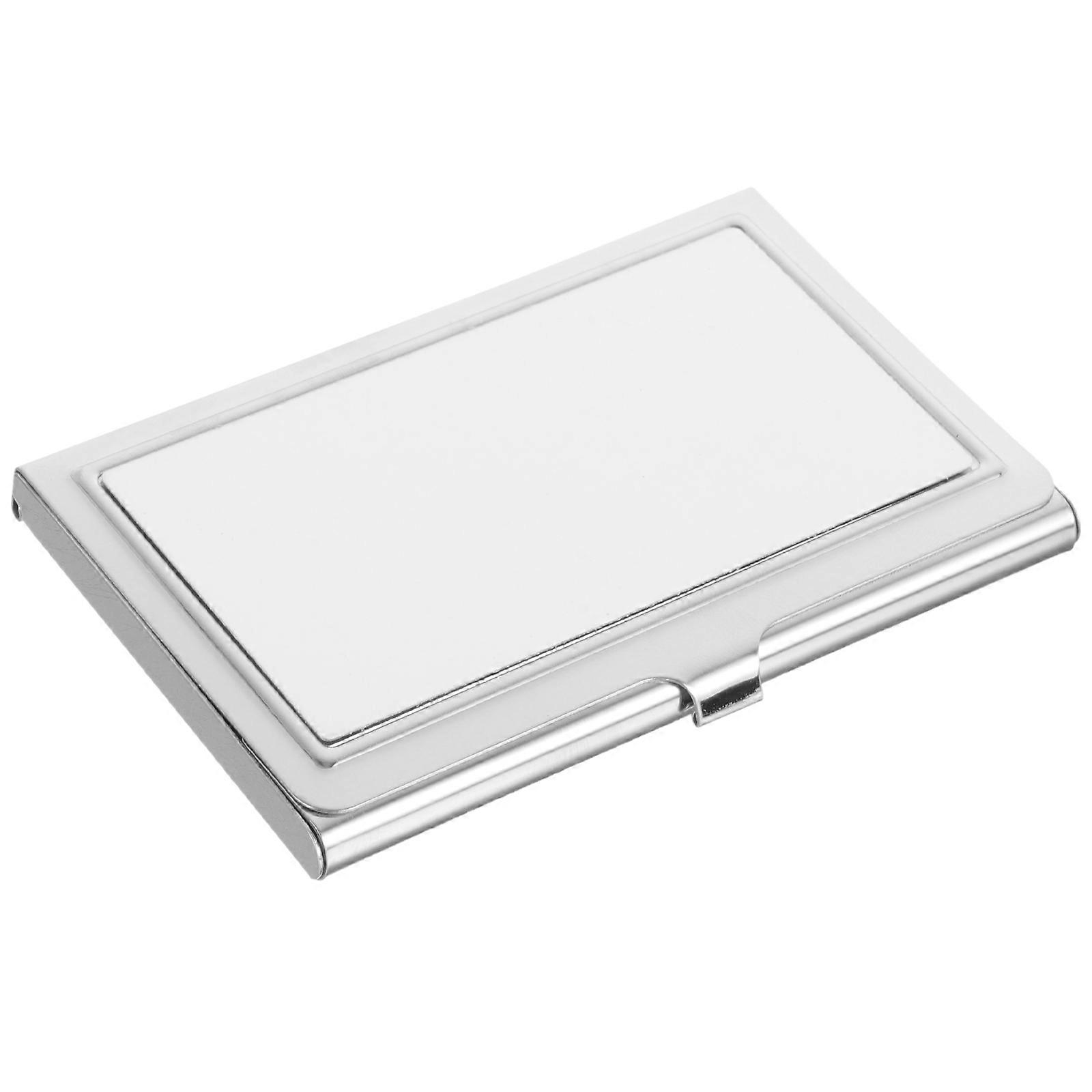 Sublimation Blank Metal Card Holder Box for Storage Use Silver 2Pcs