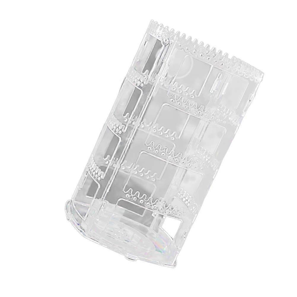 Transparent Earrings Storage Box Rotating Holder for Desktop Accessories