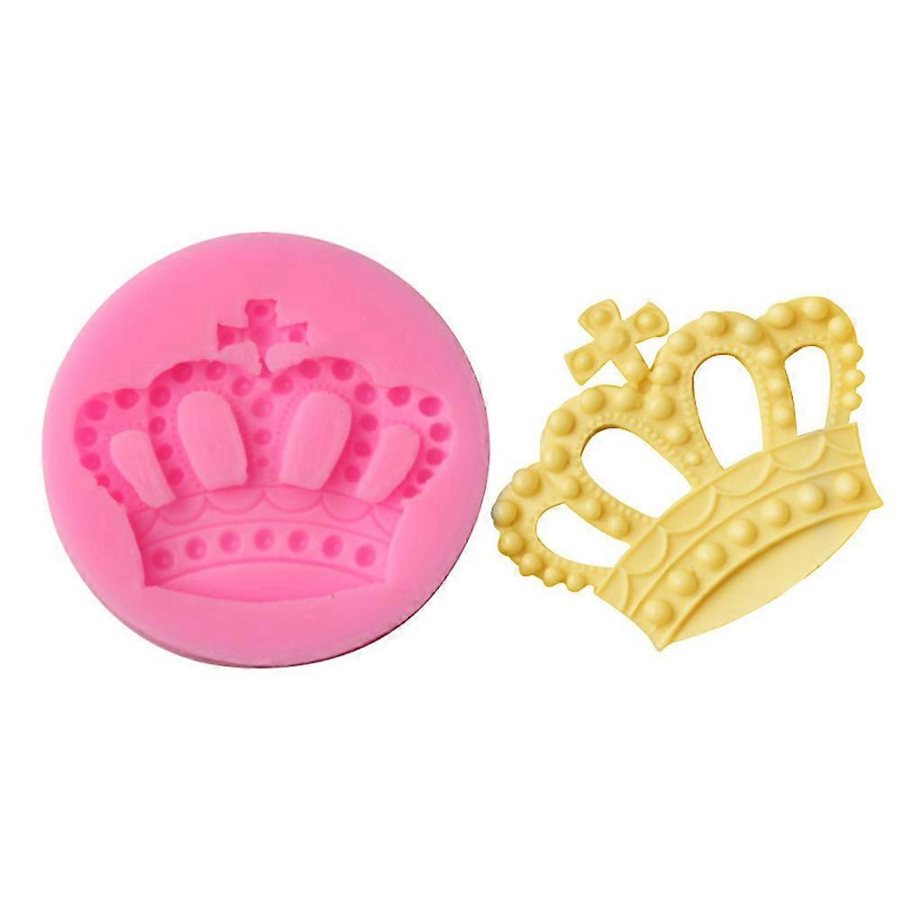 Cake Molding Crown Shape Mold For Party Use 5.4X5.4X0.8Cm Pink Perfect For Creating 1Pack