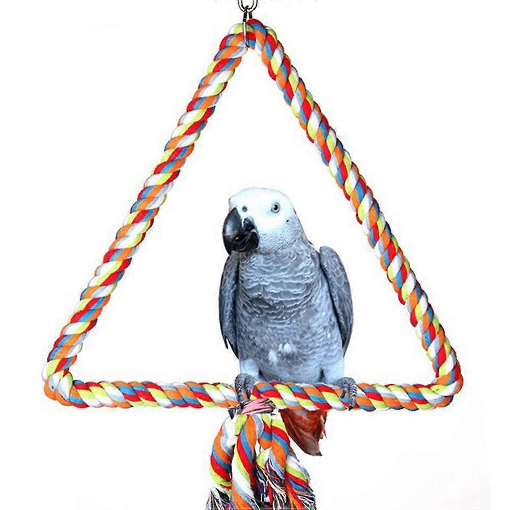 Pet Training Triangle Swing with Colorful Rope for Parrots