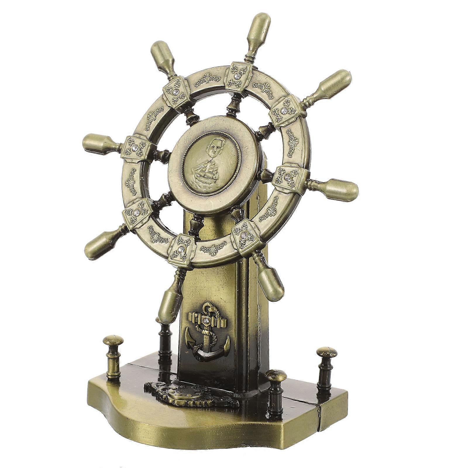 Vintage Marine Rudder Model for Decorative Home Use 2Pcs Set