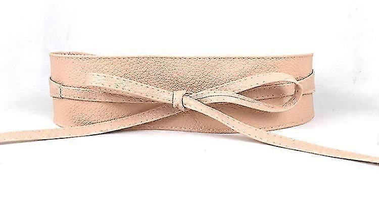 Bredt midjebälte för kvinnor, mjukt Obi-bälte i konstläder, brett omlottbälte med rosett och midjeband för kvinnor