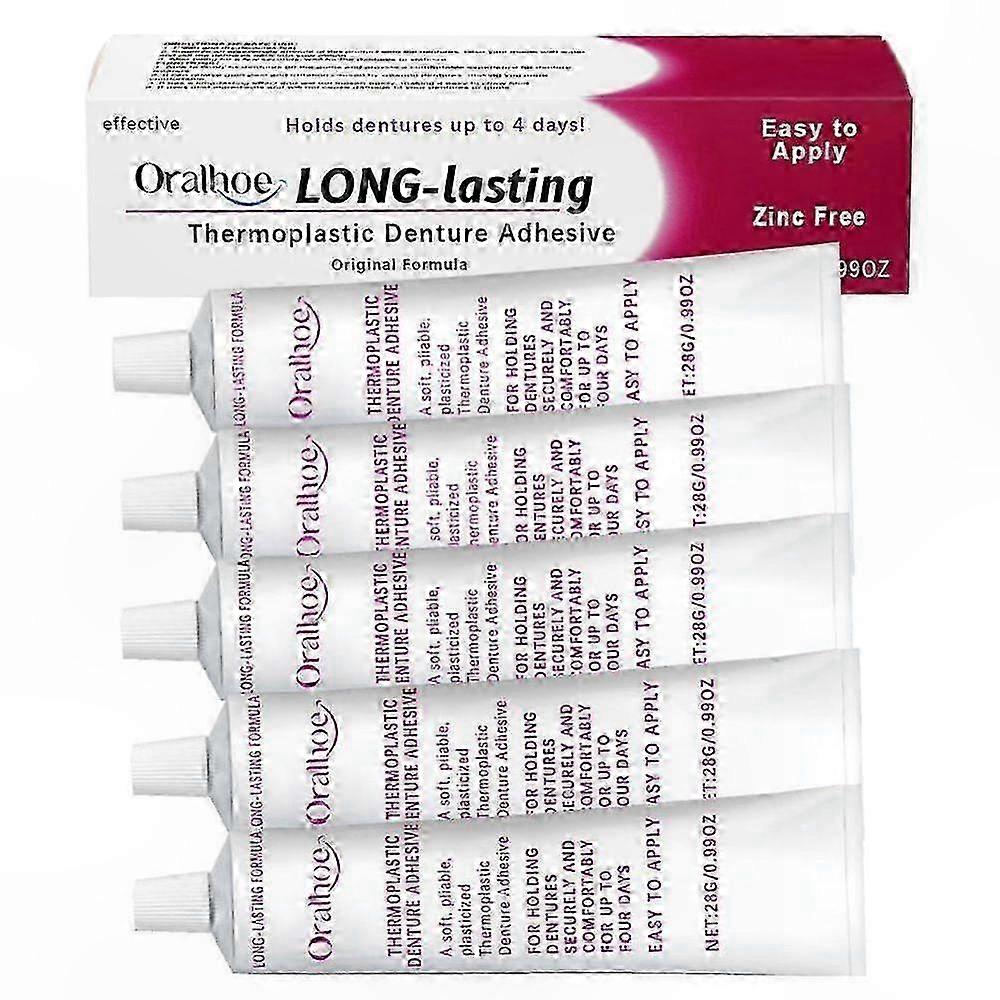 Thermoplastic Denture Adhesive for Upper and Lower Dentures, Non-Glue Refitting Solution