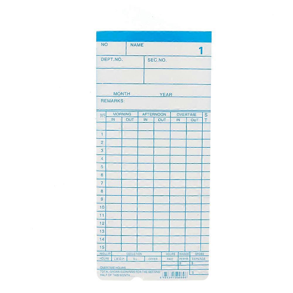 Time Cards 250 Sheets Double-Sided Staff Attendance Card