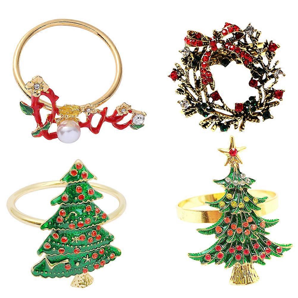 Festival Style Napkin Buckle for 12Pcs Christmas Table Setting