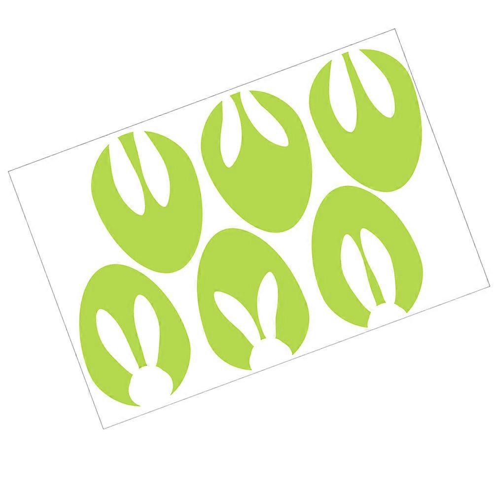 Static Decals Rabbit Wall Sticker for Decor 1Set Green Fluorescent Design
