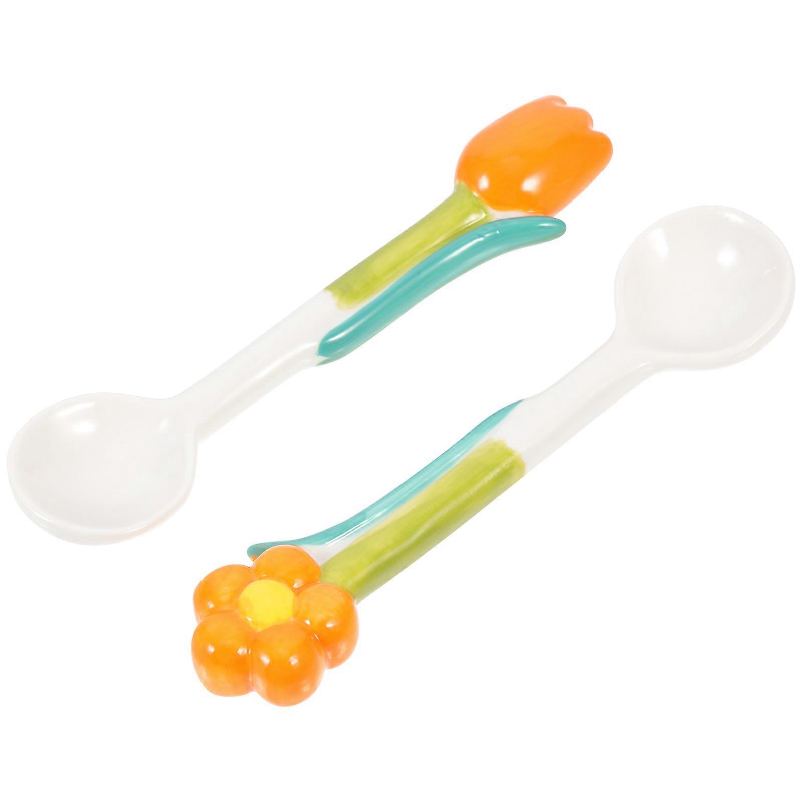 4Pcs Mixing Supply Tulip Shaped Spoons Suitable For Coffee Mixing Household Users
