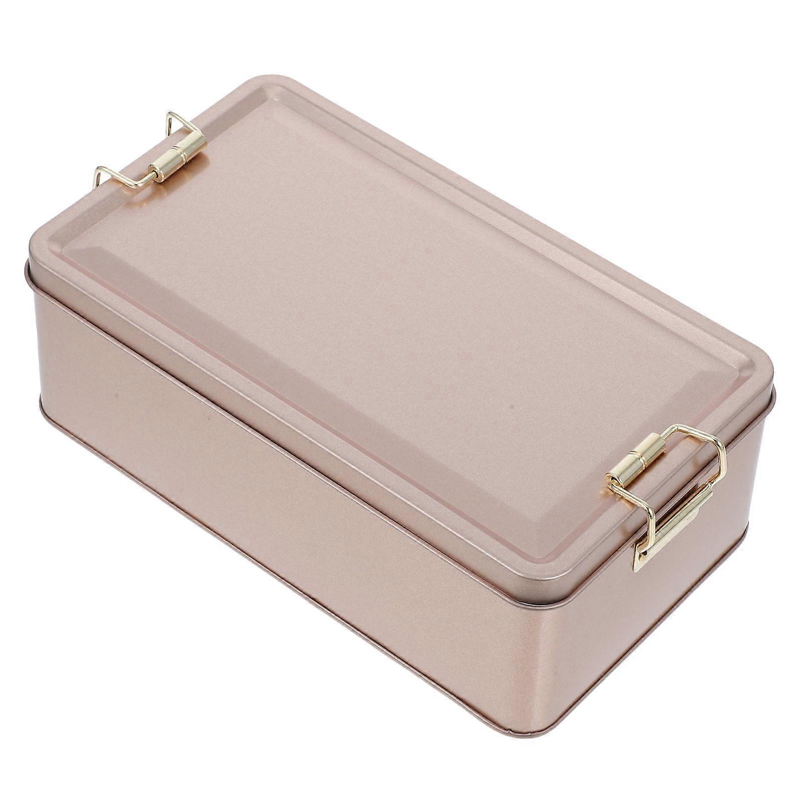 Tin Can Metal Storage Container for Kitchen Use 2Pcs Rectangular Iron