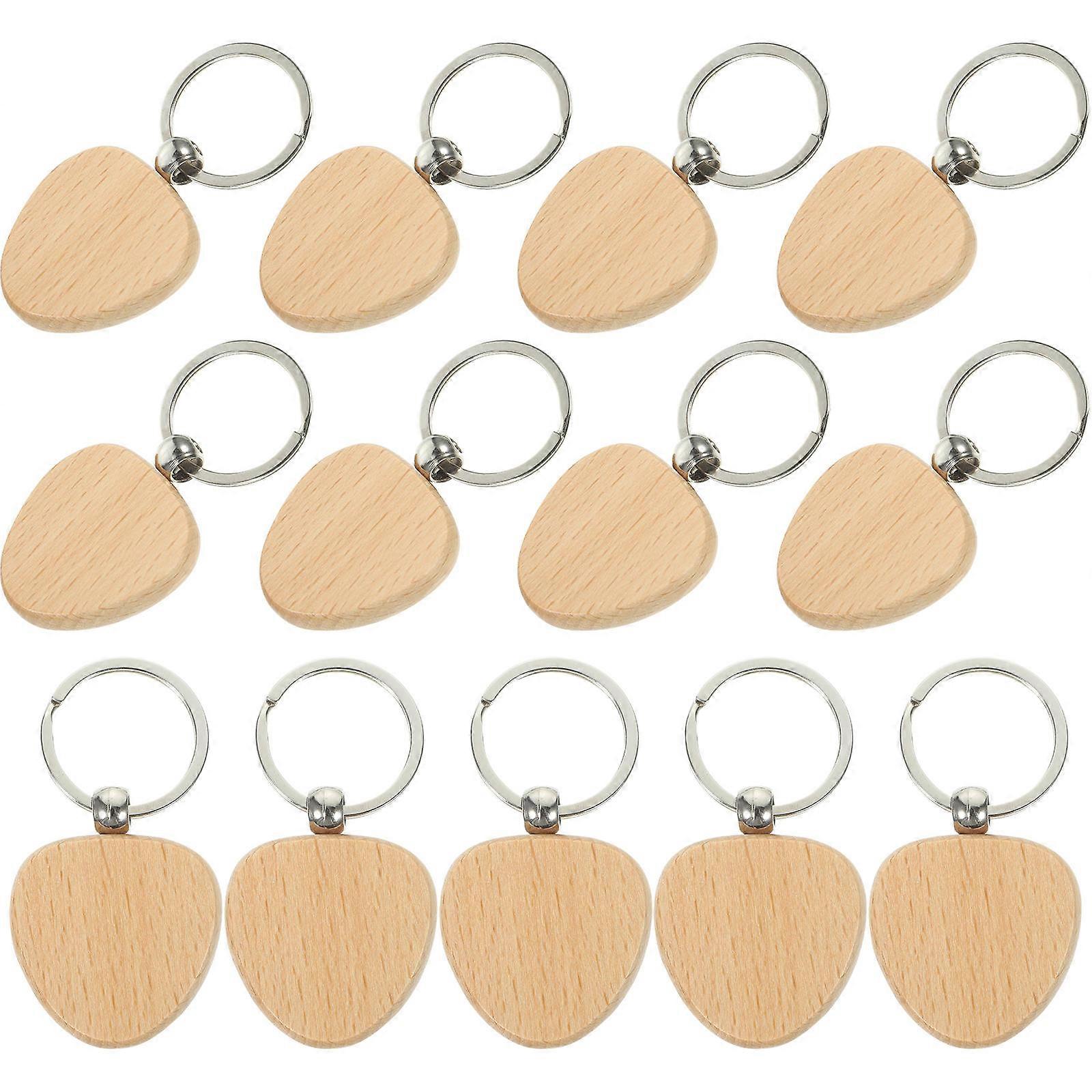 Wood Keychain Blank For Crafts Rectangle Shape Blank Design 20Pcs