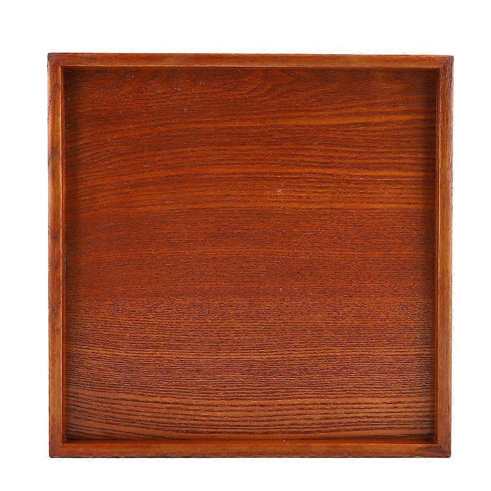 Square Solid Wood Tea Tray Coffee Sushi Snacks Serving Plate for Cafe Restaurant(30*30cm)