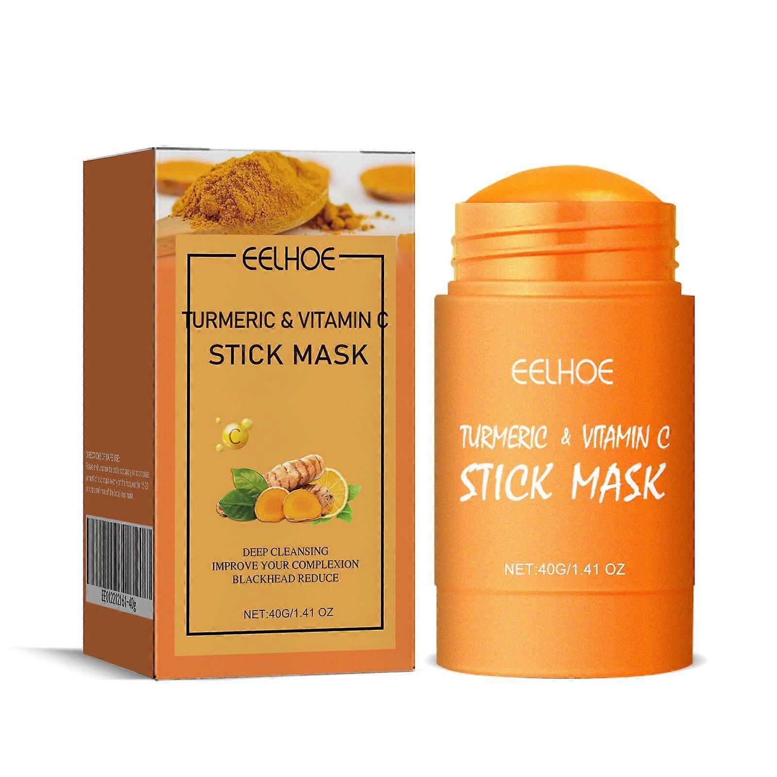 EELHOE Ginger Yellow Mud Facial Mask Stick, Acne Removing Pore Shrinking Cleaning Solid Facial Mask