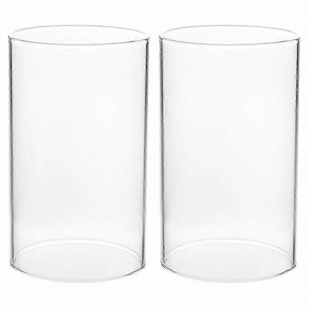 Abajur cilindric din sticlă pentru iluminat, design rezistent la vânt, 15x7cm, set de 2