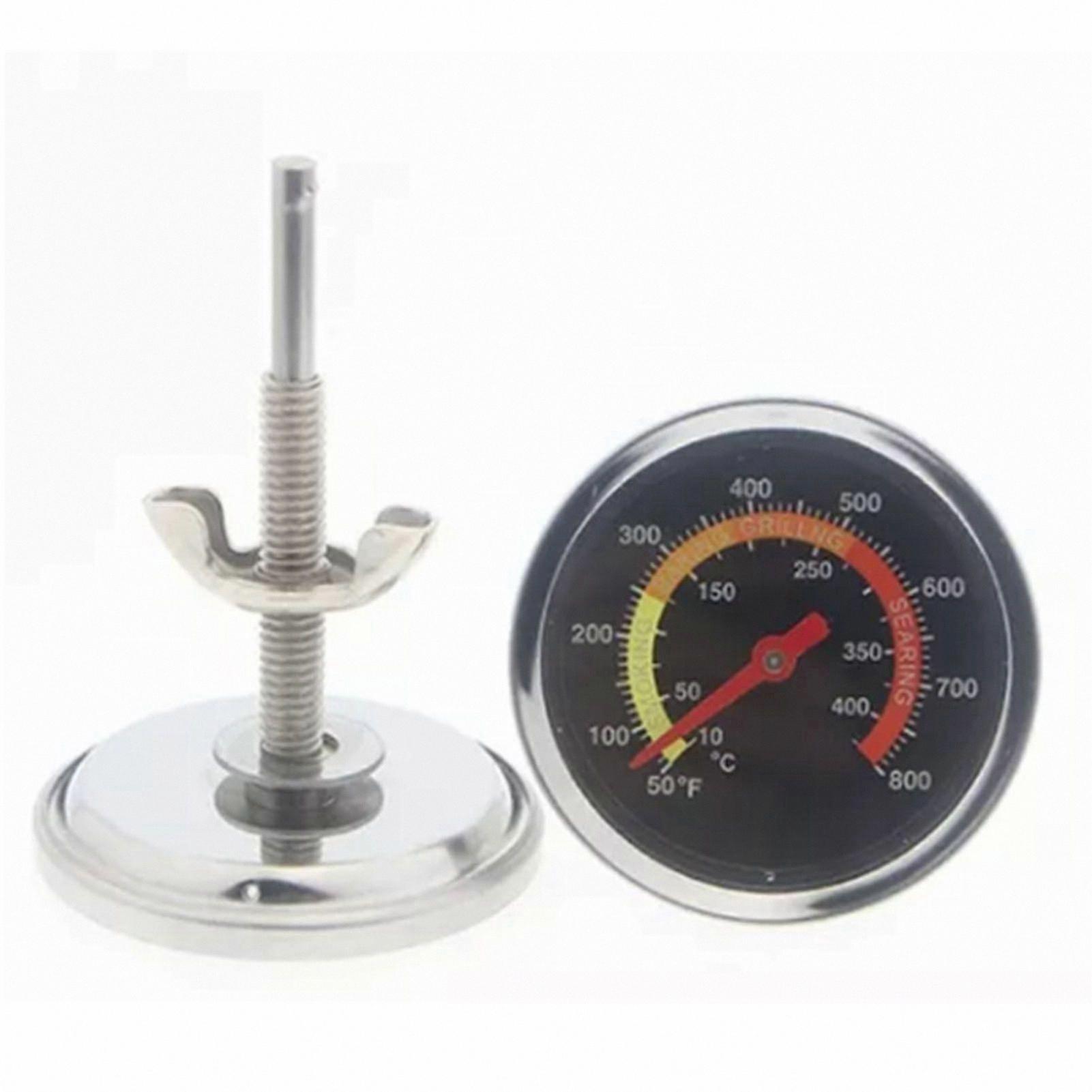 BBQ Oven Thermometer with Bracket, Durable Metal Housing, 50-400°F Range, Bimetal Design for Precise Temperature Monitoring