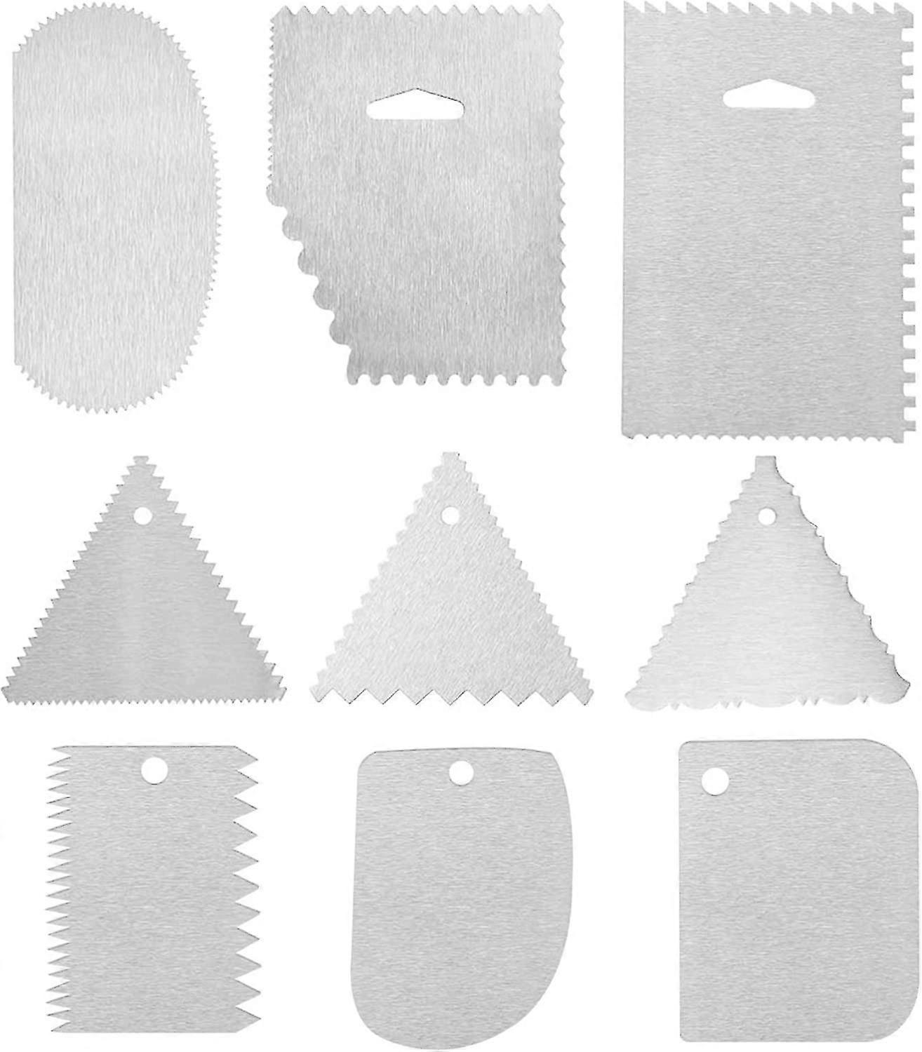 9pcs Cake Scraper Cake Scrapers Cake Scraper Cake Scraper Cake Scraper Silver Pastry Spatula For Buttercream Cake Edges Dough
