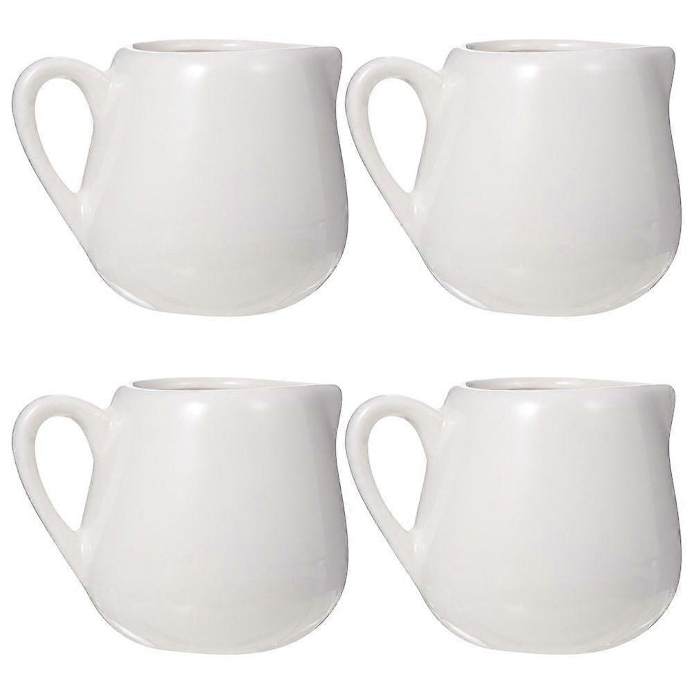 4 قطع أباريق حليب صغيرة صلصة المطبخ كوب صلصة أباريق سيراميك مبيض مع مقبض