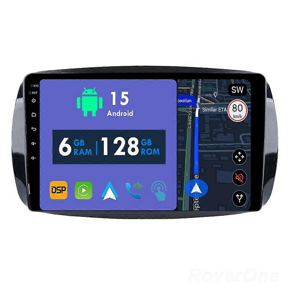 Car Radio 6G+128G CarPlay GPS Navigation Head Unit for Mercedes Benz Smart Fortwo C453 A453 W453 2014-2020 Android Auto Bluetooth Stereo Touch Screen