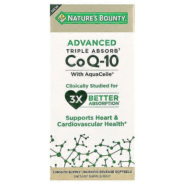 Nature's Bounty, Advanced Triple Absorb CoQ-10, 90 Rapid Release Softgels (100 mg per Softgel)