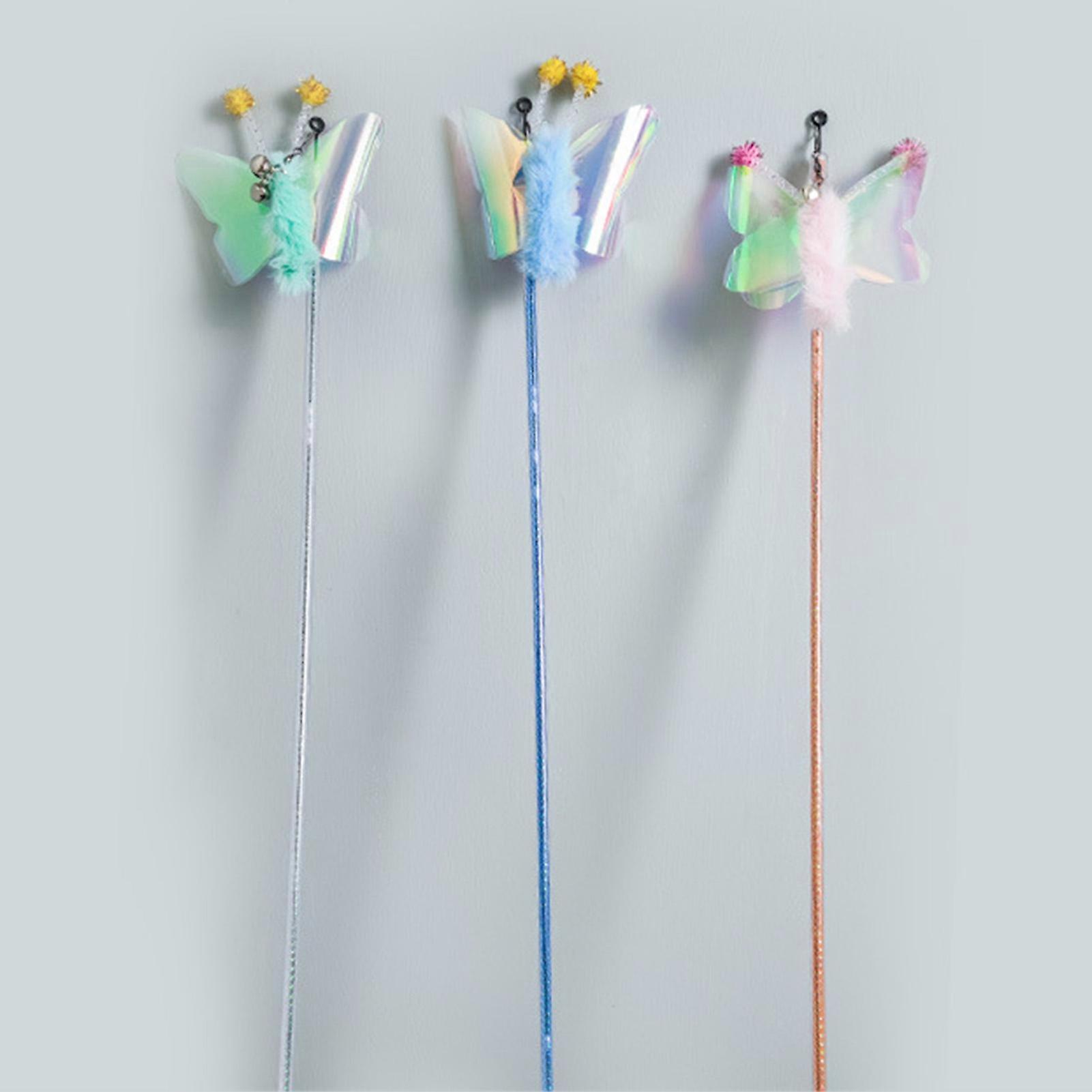 Telescopic Cat Teasing Stick 117cm Interactive Kitten Wand Pink