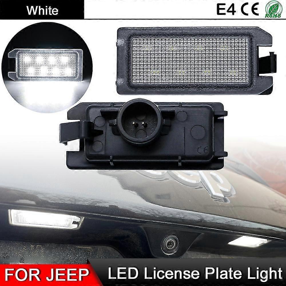 1 对吉普大切诺基指南针爱国者玛莎拉蒂莱万特菲亚特 500 道奇蝰蛇白色 LED 车牌灯